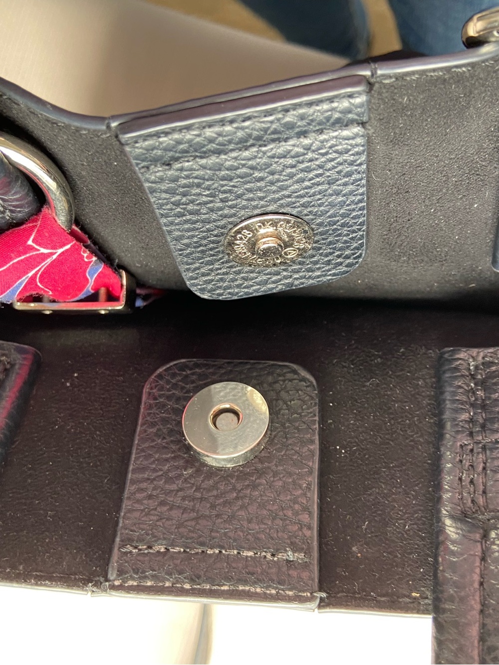 Steve Madden Black Crossbody Tote with Pink Floral Strap Accent - Picture 6 of 7